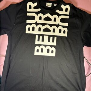Burberry Black and White Mirror Logo T-Shirt
